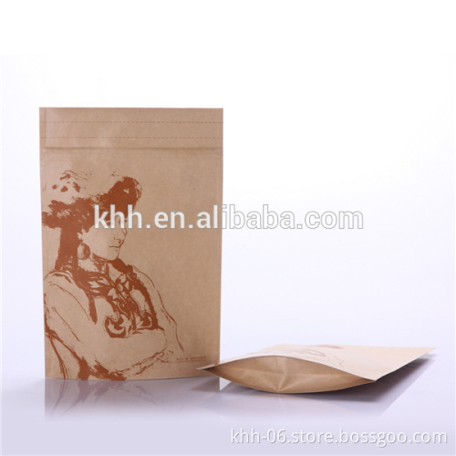 custom printed kraft stand up pouch for packaging